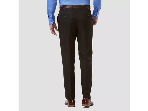 Haggar Men's Big & Tall Premium Comfort Classic Fit Flat Front Dress Pants Black Size 46x36