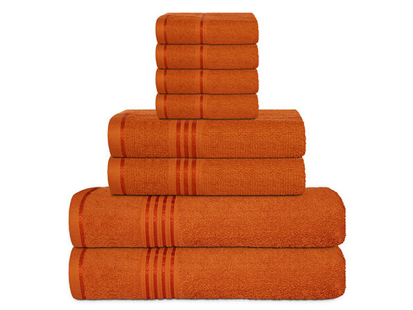 Hurbane Home 8-Piece Bath Towel Set Orange - Product Image