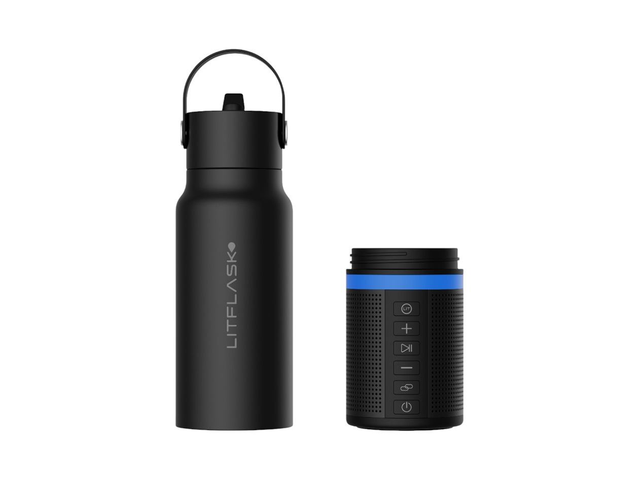 LitFlask 3-in-1 Smart Water Bottle, Bluetooth Speaker & Power Bank with Lights