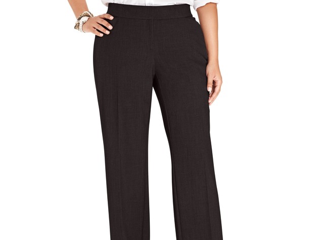 JM Collection Collection Plus & Petite Plus Size Curvy-Fit Straight-Leg Pants Brown Size 20