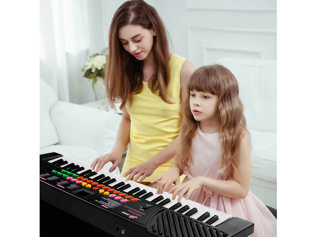 Costway 54 Keys Music Electronic Keyboard Kid Electric Piano Organ W/Mic & Adapter - Black