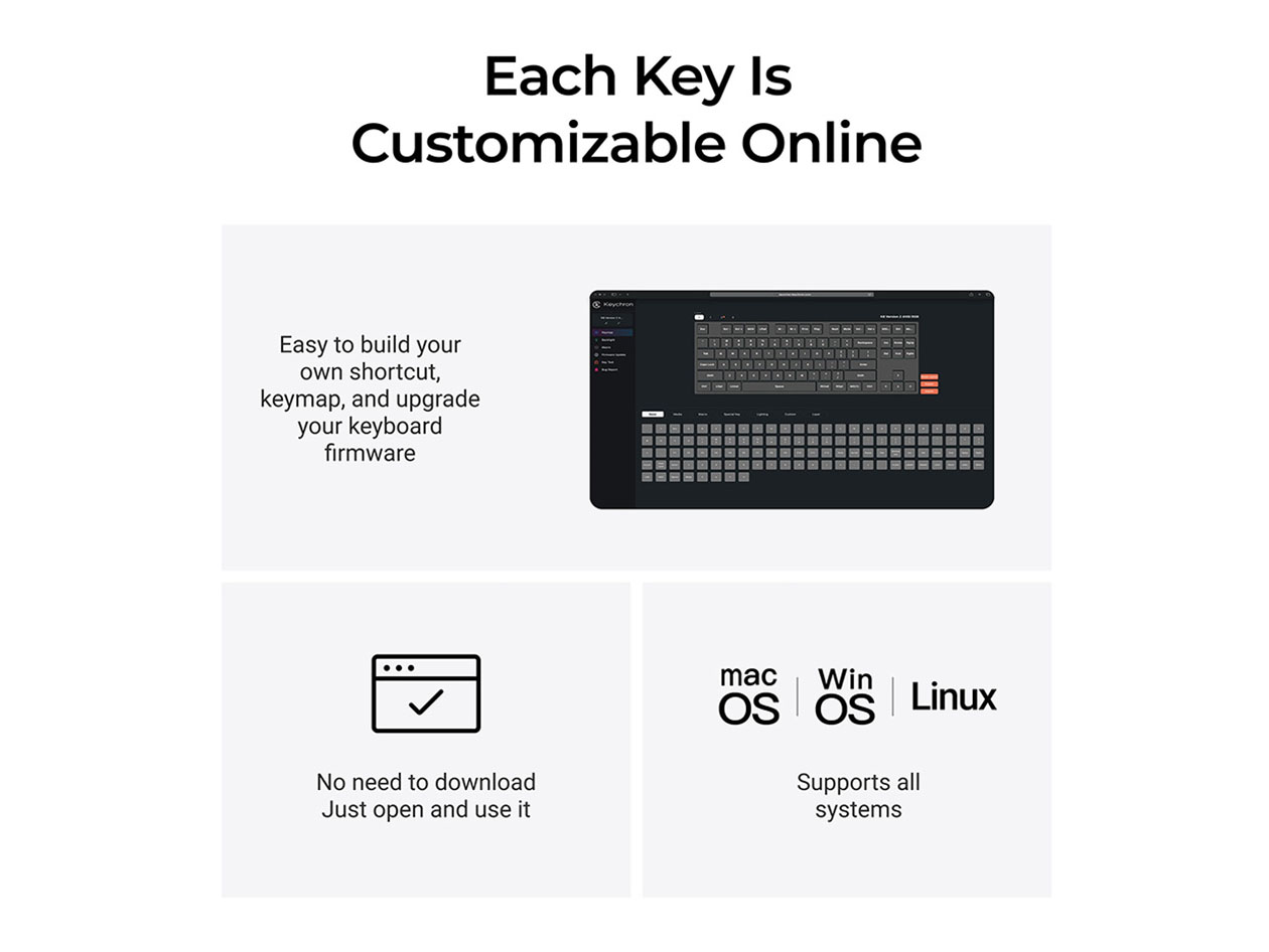 K8 QMK Wireless Mechanical Keyboard RGB Backlight Aluminum Frame (Hot-Swappable) - Banana Switch