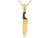 14K Yellow Gold Butcher Knife Charm Pendant Necklace with Chain
