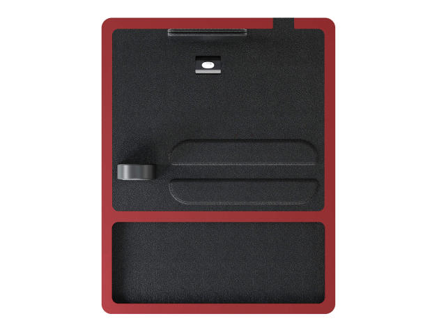 NYTSTND QUAD TRAY MagSafe Wireless + USB-C Charging Station (Black Top/Red Base)