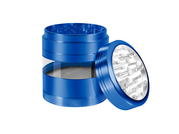 Aluminum Herb Grinder with Extra-Large Window (Blue)