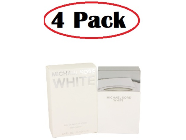 4 Pack of Michael Kors White by Michael Kors Eau De Parfum Spray 3.4 oz