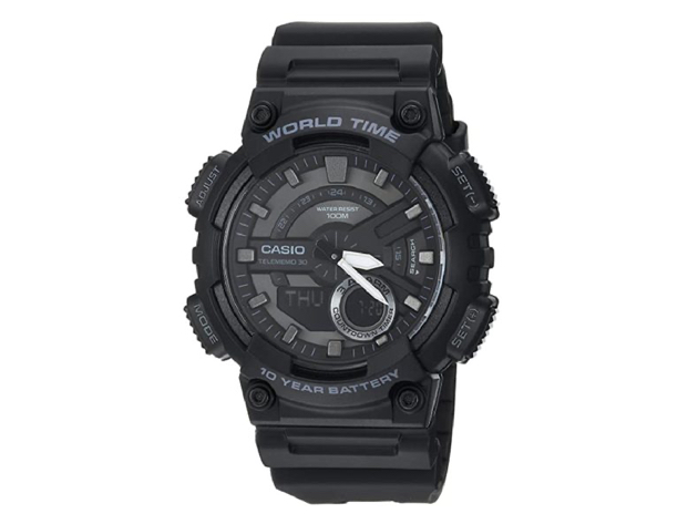 Casio Men's Classic Quartz Stainless Steel and Resin Casual Watch - Black