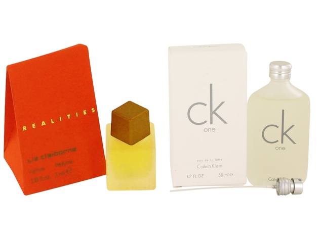 Gift set  REALITIES by Liz Claiborne Mini Perfume .12 oz And  CK ONE EDT Pour/Spray (Unisex) 1.7 oz