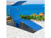 Costway Foldable Lounge Chair Outdoor Adjustable Beach Patio Pool Recliner W/Sun Shade - Blue
