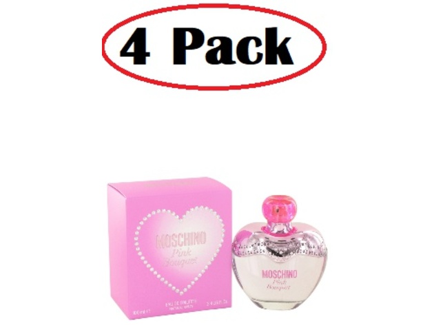 4 Pack of Moschino Pink Bouquet by Moschino Eau De Toilette Spray 3.4 oz