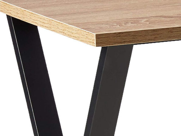 Black Steel Frame Wooden Table Top Desk, Wooden Desk Table Top