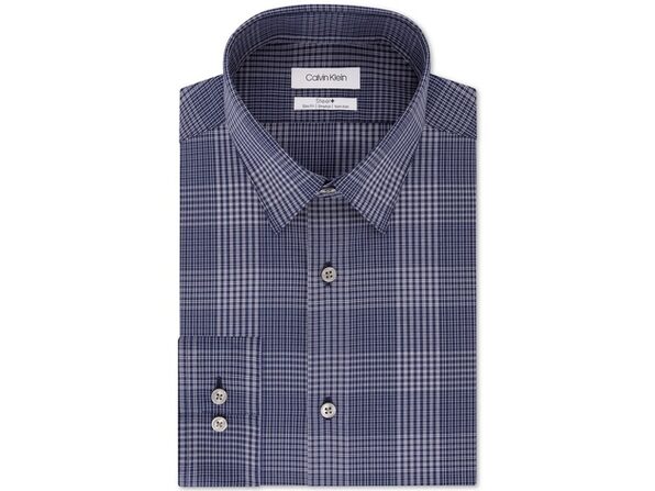 Calvin Klein Men's Steel Slim-Fit Stretch Performance Blue Check Dress Shirt Size 17.5x32-33 | StackSocial Calvin Klein Men's Steel Slim-Fit Stretch Performance Blue Check Dress Shirt Size 17.5x32-33 | StackSocial