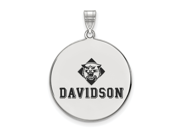 Sterling Silver Davidson College XL Enamel Disc Pendant