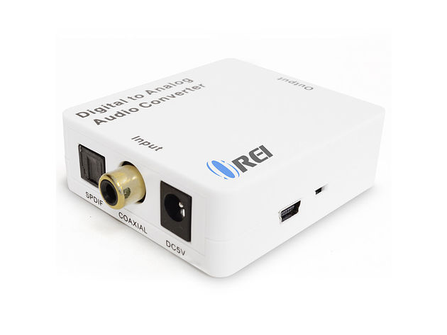OREI Digital to Analog Audio Converter - Optical SPDIF/Coaxial to RCA L/R with 3.5mm Jack Support Headphone/Speaker Output DA21