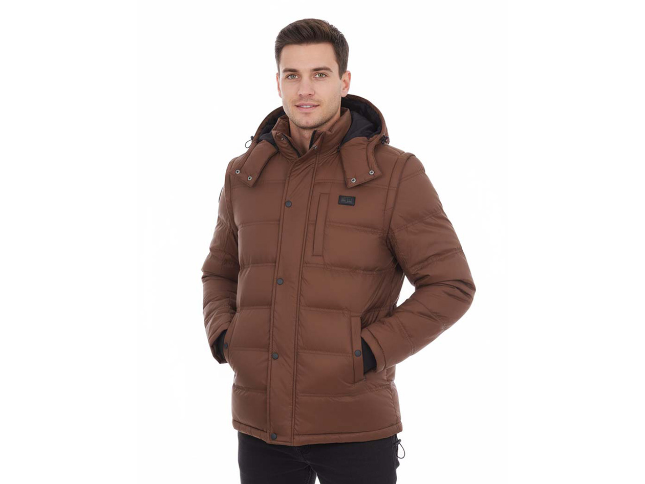 Men's Helios Hybrid Heated Coat with Power Bank (Mocha/Large)