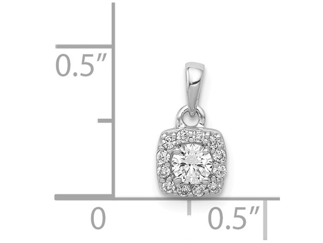 3/10 Carat (ctw H-I, I2-I3) Diamond Solitaire Halo Pendant Necklace in 14K White Gold with Chain