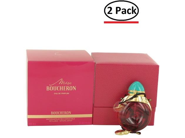 Miss Boucheron by Boucheron Eau De Parfum Refillable .33 oz for Women (Package of 2)