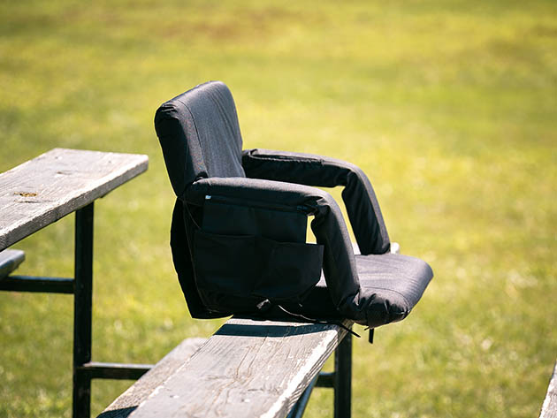 Reclining Stadium Seat with Armrests and Side Pockets (2-Pack)
