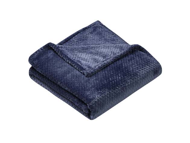 Classic Textured Fleece Throw Midnight