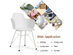 Costway Set of 2 Dining Chair Modern Petal-Shape Plastic Seat Metal Frame - White