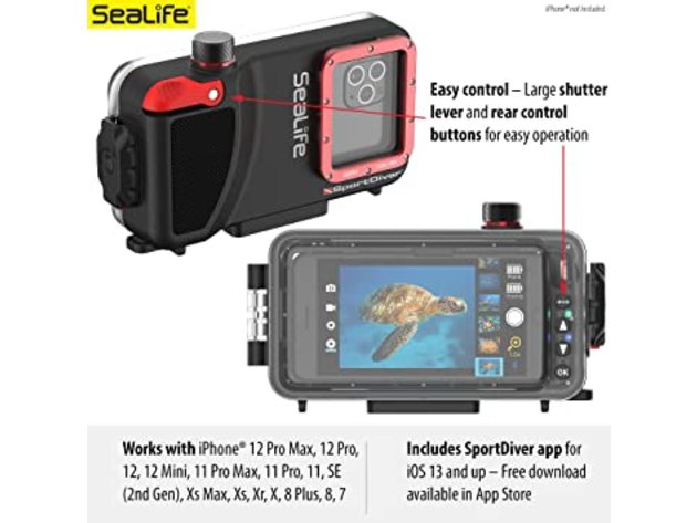 SeaLife SL401 Underwater iPhone Scuba Diving Case & Sea Dragon 2500 Lumen Light (Refurbished)