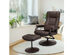 Costway Recliner Chair Swivel Armchair Lounge with Ottoman & Lumbar Support (Brown)