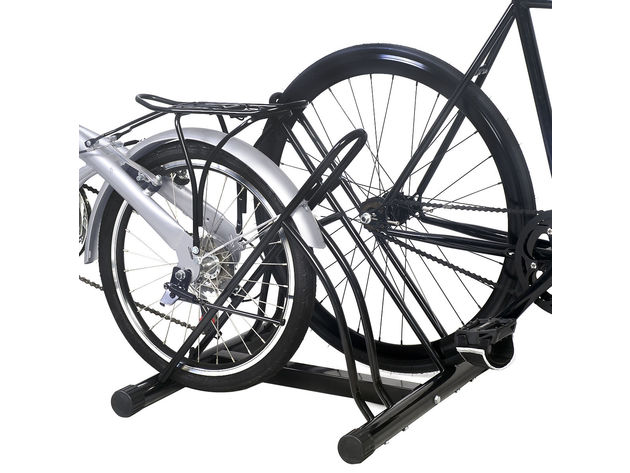 Costway Two Bicycle Bike Stand Racor Garage Floor Storage Organizer Cycling Rack - Black
