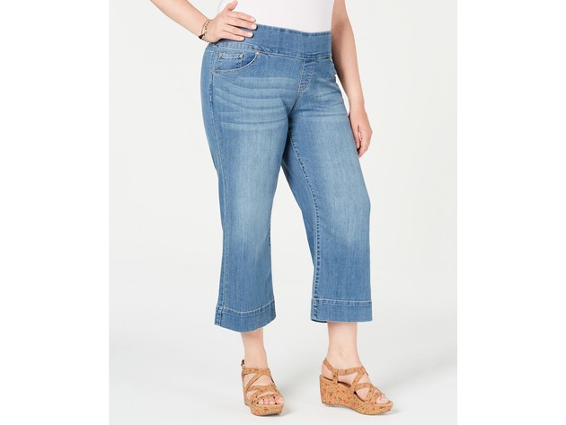 Style & Co Women's Size Pull-On Cropped Flare Jeans Blue Size 18 W