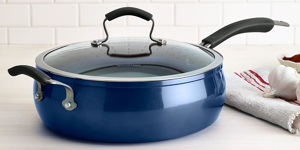 Epicurious 4-qt. Blue Enameled Cast-Iron Dutch Oven