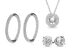 Pave Jewelry 3-Piece Set with Swarovski Crystals (White Gold)