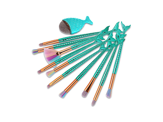 11-Piece Mermaid Brush Set (Green)