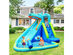 Costway Inflatable Kids Hippo Bounce House Slide Climbing Wall Splash Pool w/740W Blower - Blue