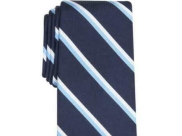 Club Room Men's Classic Stripe Tie  Dark Blue Size Regular