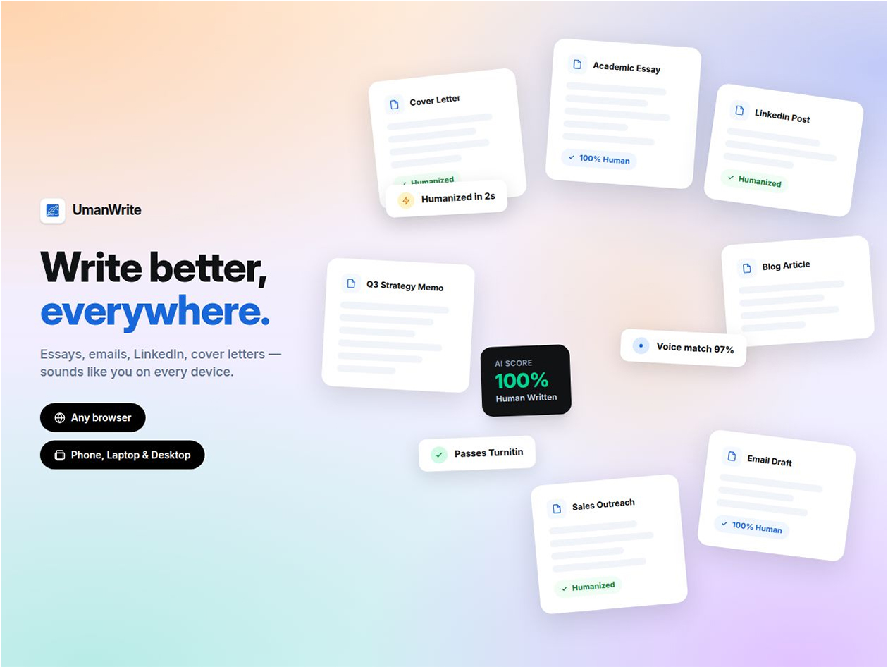 UmanWrite: All-in-One AI Writing Platform: Lifetime Subscription