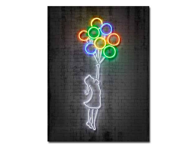 Neon Print Illusion Wall Art by Octavian Mielu (Balloons)