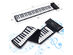 61 Key Electronic Roll Up Piano Keyboard Silicone Rechargeable  w/Pedal - Black