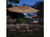 Costway 10' Hanging Solar LED Umbrella Patio Sun Shade Offset Market W/Base Tan