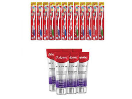 Colgate Premier Toothbrush (12) and Renewal Toothpaste (6) Combo Pack