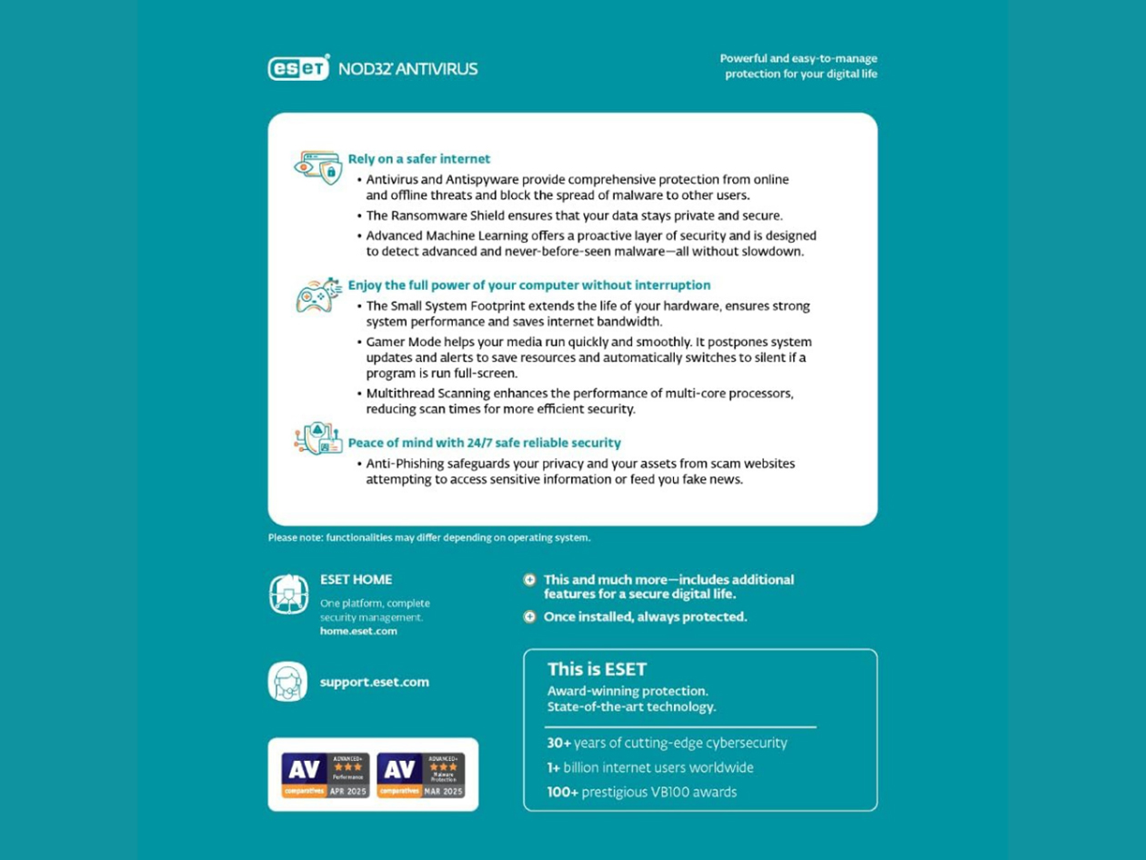ESET NOD32 Antivirus for Windows (1-Year)