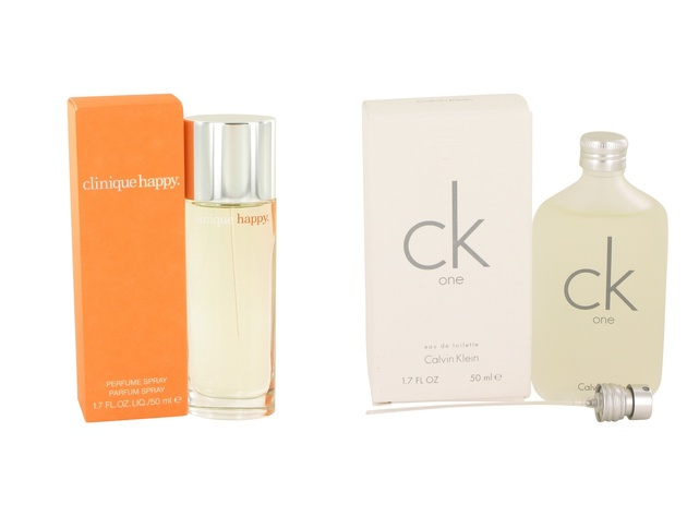 Gift set  HAPPY by Clinique Eau De Parfum Spray 1.7 oz And a bottle of CK ONE Eau De Toilette Pour/Spray (Unisex) 1.7 oz