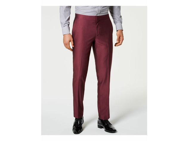 Ryan Seacrest Distinction Men's Slim-Fit Stretch Tuxedo Suit Pants Purple Size 38X32