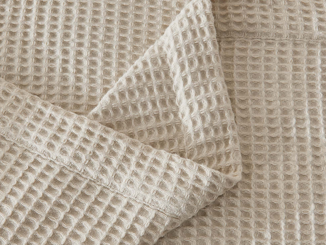 Vintage Cotton Waffle Blanket (King/Stone)