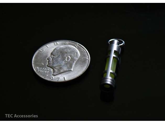 TEC-S3 Stainless Steel Embrite Glow Fob Bead Blasted Stainless Steel