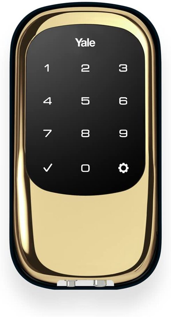 Yale Security YRD120ZW605 Yale T1L Lock ZWave in Polished Brass (YRD120) Key Free Touchscreen