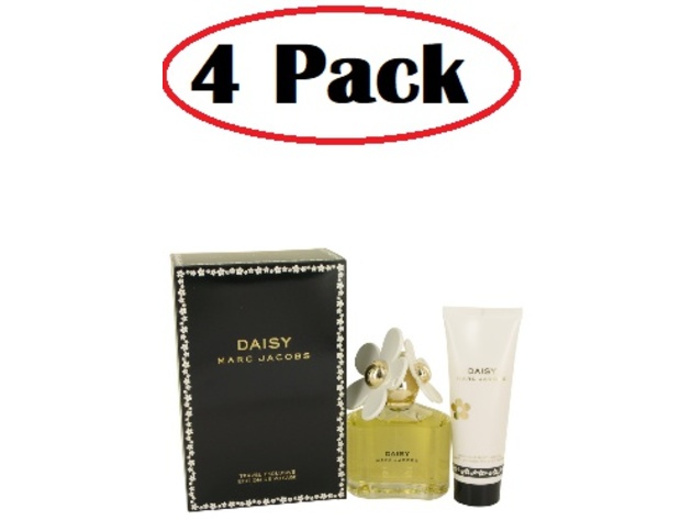 4 Pack of Daisy by Marc Jacobs Gift Set -- 3.4 oz Eau De Toilette Spray + 2.5 oz Body Lotion