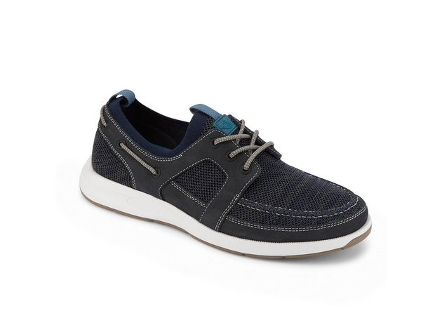 Dockers Mens Vaughan SMART SERIES Boat Shoe with NeverWet - 11 M Navy/Grey