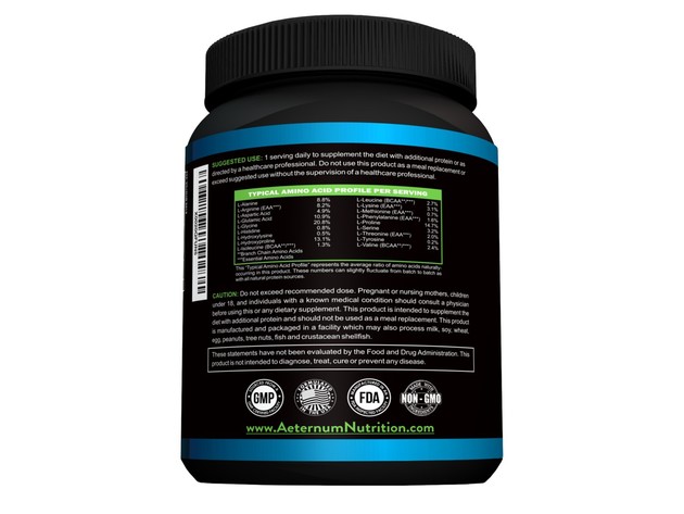 Aeternum Nutrition Hydrolized Collagen Peptides Type I & III - Natural, Fat Free and Zero Carbs - 454 Grams, 45 Servings Dietary Supplement