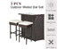 Costway 3 Piece Patio Rattan Wicker Bar Table Stools Dining Set Cushioned Chairs Garden - Brown