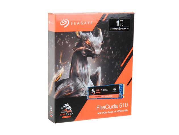 Seagate FireCuda 510 M.2 2280 1TB PCIe G3 x4, NVMe 1.3 3D TLC Internal Solid State Drive (SSD) ZP1000GM30011