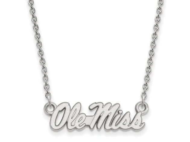 Sterling Silver U of Mississippi Sm Ole Miss Script Necklace